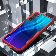 Custodia Silicone Trasparente Specchio Laterale Cover H01 per Xiaomi Redmi Note 8T Rosso
