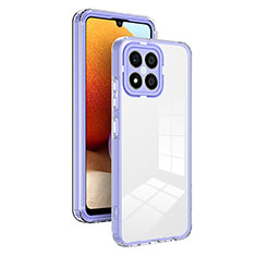 Custodia Silicone Trasparente Specchio Laterale Cover H01P per Huawei Honor X8 4G Viola