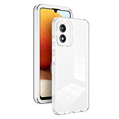Custodia Silicone Trasparente Specchio Laterale Cover H01P per Motorola Moto E13 Bianco