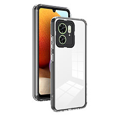 Custodia Silicone Trasparente Specchio Laterale Cover H01P per Motorola Moto Edge (2023) 5G Nero