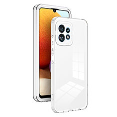 Custodia Silicone Trasparente Specchio Laterale Cover H01P per Motorola Moto Edge 40 Pro 5G Bianco