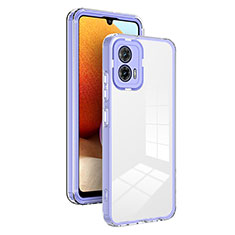 Custodia Silicone Trasparente Specchio Laterale Cover H01P per Motorola Moto G53 5G Viola