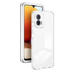 Custodia Silicone Trasparente Specchio Laterale Cover H01P per Motorola Moto G53j 5G Bianco