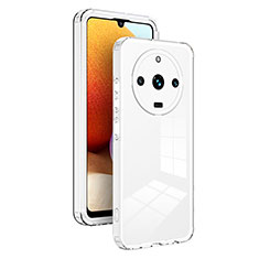 Custodia Silicone Trasparente Specchio Laterale Cover H01P per Realme 11 Pro 5G Bianco