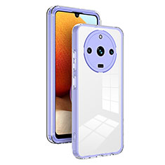 Custodia Silicone Trasparente Specchio Laterale Cover H01P per Realme 11 Pro 5G Viola