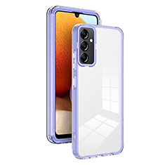 Custodia Silicone Trasparente Specchio Laterale Cover H01P per Samsung Galaxy A14 4G Viola