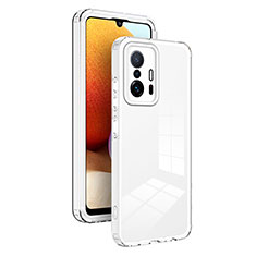 Custodia Silicone Trasparente Specchio Laterale Cover H01P per Xiaomi Mi 11T 5G Bianco