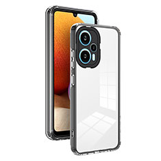 Custodia Silicone Trasparente Specchio Laterale Cover H01P per Xiaomi Poco F5 5G Nero