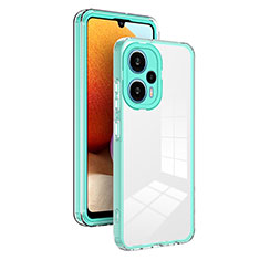 Custodia Silicone Trasparente Specchio Laterale Cover H01P per Xiaomi Poco F5 5G Verde