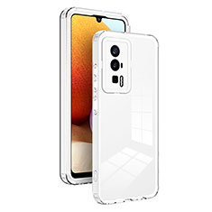 Custodia Silicone Trasparente Specchio Laterale Cover H01P per Xiaomi Poco F5 Pro 5G Bianco