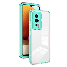 Custodia Silicone Trasparente Specchio Laterale Cover H01P per Xiaomi Poco F5 Pro 5G Verde