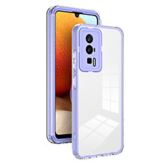Custodia Silicone Trasparente Specchio Laterale Cover H01P per Xiaomi Poco F5 Pro 5G Viola