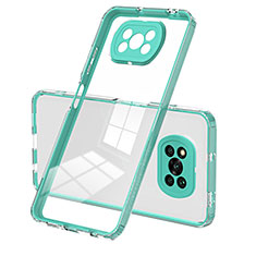 Custodia Silicone Trasparente Specchio Laterale Cover H01P per Xiaomi Poco X3 NFC Verde
