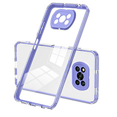 Custodia Silicone Trasparente Specchio Laterale Cover H01P per Xiaomi Poco X3 NFC Viola