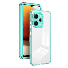 Custodia Silicone Trasparente Specchio Laterale Cover H01P per Xiaomi Redmi 12 4G Verde