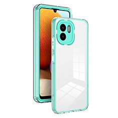 Custodia Silicone Trasparente Specchio Laterale Cover H01P per Xiaomi Redmi A2 Plus Verde