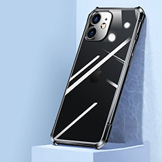 Custodia Silicone Trasparente Specchio Laterale Cover H02 per Apple iPhone 12 Nero