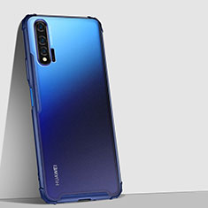 Custodia Silicone Trasparente Specchio Laterale Cover H02 per Huawei Nova 6 5G Blu