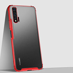Custodia Silicone Trasparente Specchio Laterale Cover H02 per Huawei Nova 6 Rosso
