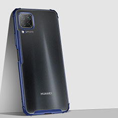 Custodia Silicone Trasparente Specchio Laterale Cover H02 per Huawei Nova 7i Blu