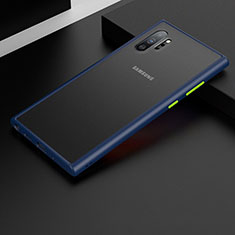 Custodia Silicone Trasparente Specchio Laterale Cover H02 per Samsung Galaxy Note 10 Plus 5G Blu