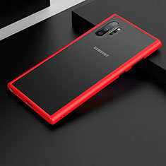Custodia Silicone Trasparente Specchio Laterale Cover H02 per Samsung Galaxy Note 10 Plus 5G Rosso