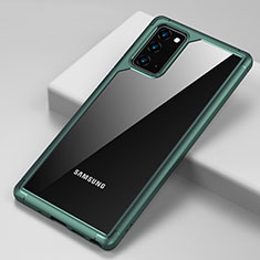 Custodia Silicone Trasparente Specchio Laterale Cover H02 per Samsung Galaxy Note 20 5G Verde