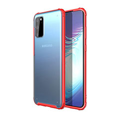 Custodia Silicone Trasparente Specchio Laterale Cover H02 per Samsung Galaxy S20 5G Rosso