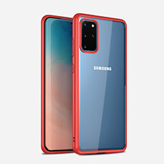Custodia Silicone Trasparente Specchio Laterale Cover H02 per Samsung Galaxy S20 Plus 5G Rosso