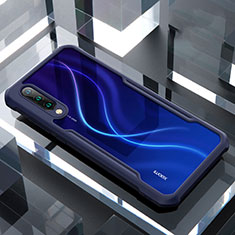Custodia Silicone Trasparente Specchio Laterale Cover H02 per Xiaomi Mi A3 Blu