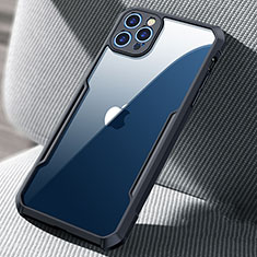 Custodia Silicone Trasparente Specchio Laterale Cover H03 per Apple iPhone 12 Pro Max Nero