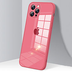 Custodia Silicone Trasparente Specchio Laterale Cover H06 per Apple iPhone 12 Pro Max Rosso