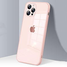 Custodia Silicone Trasparente Specchio Laterale Cover H06 per Apple iPhone 12 Pro Rosa