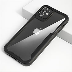 Custodia Silicone Trasparente Specchio Laterale Cover M01 per Apple iPhone 12 Mini Nero