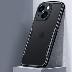 Custodia Silicone Trasparente Specchio Laterale Cover M01 per Apple iPhone 15 Plus Nero