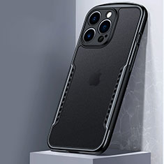 Custodia Silicone Trasparente Specchio Laterale Cover M01 per Apple iPhone 15 Pro Max Nero