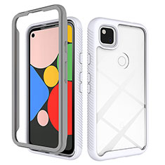 Custodia Silicone Trasparente Specchio Laterale Cover M01 per Google Pixel 4a Bianco