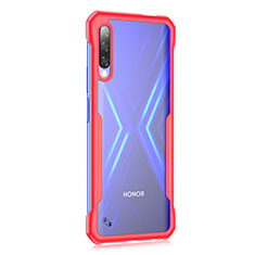 Custodia Silicone Trasparente Specchio Laterale Cover M01 per Huawei Honor 9X Pro Rosso