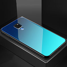 Custodia Silicone Trasparente Specchio Laterale Cover M01 per Huawei Mate 20 Blu