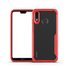 Custodia Silicone Trasparente Specchio Laterale Cover M01 per Huawei Nova 3e Rosso