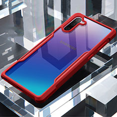 Custodia Silicone Trasparente Specchio Laterale Cover M01 per Samsung Galaxy Note 10 5G Rosso