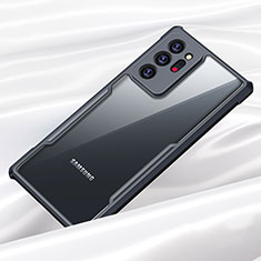 Custodia Silicone Trasparente Specchio Laterale Cover M01 per Samsung Galaxy Note 20 Ultra 5G Nero