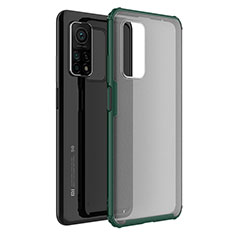 Custodia Silicone Trasparente Specchio Laterale Cover M01 per Xiaomi Mi 10T 5G Verde