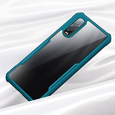 Verde Custodia Silicone Trasparente Specchio Laterale Cover M02 per Oppo Find X2 Pro Verde