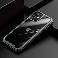 Custodia Silicone Trasparente Specchio Laterale Cover M03 per Apple iPhone 12 Mini Verde
