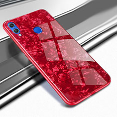 Custodia Silicone Trasparente Specchio Laterale Cover M03 per Huawei Honor 8X Rosso