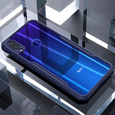 Custodia Silicone Trasparente Specchio Laterale Cover M03 per Xiaomi Redmi Note 7 Blu