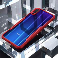 Custodia Silicone Trasparente Specchio Laterale Cover M03 per Xiaomi Redmi Note 7 Rosso