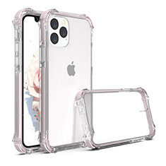 Custodia Silicone Trasparente Specchio Laterale Cover M04 per Apple iPhone 11 Pro Oro Rosa