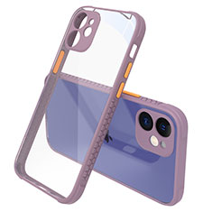 Custodia Silicone Trasparente Specchio Laterale Cover M05 per Apple iPhone 12 Lavanda